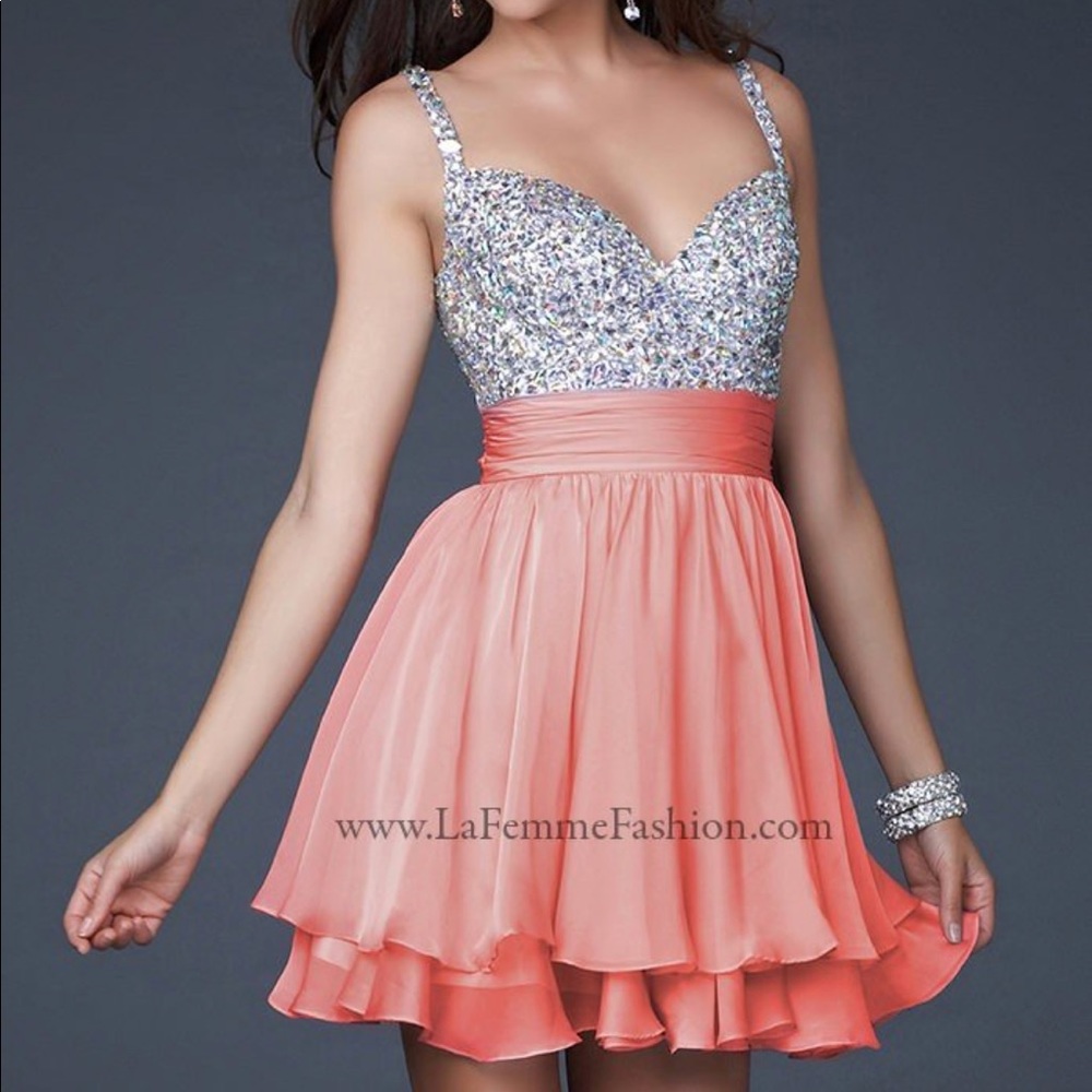 Formal or Prom Sequin Chiffon Short Dress